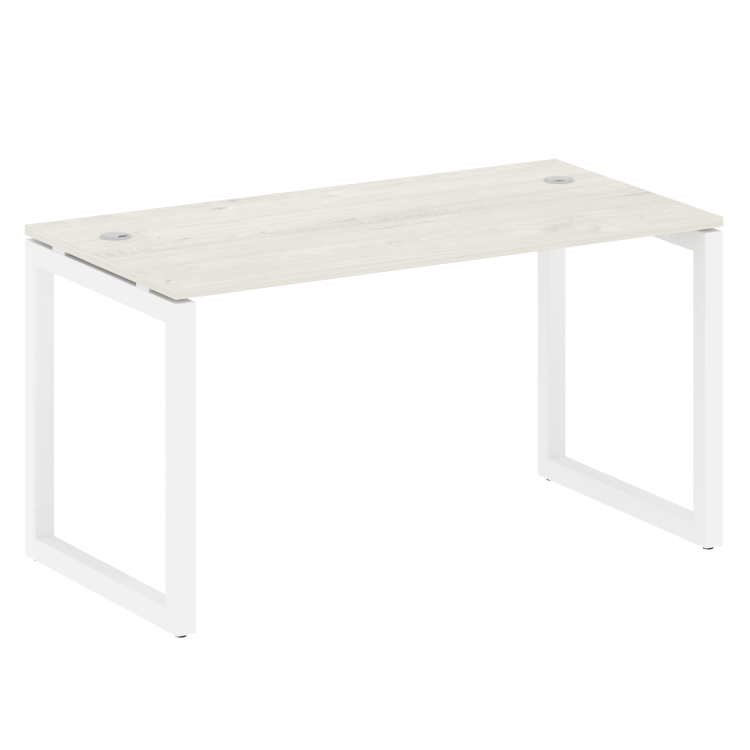 Metal System Quattro Стол письменный на О-образном м/к 50БО.СП-3 Дуб Наварра/Металл Белый 1400*720*7