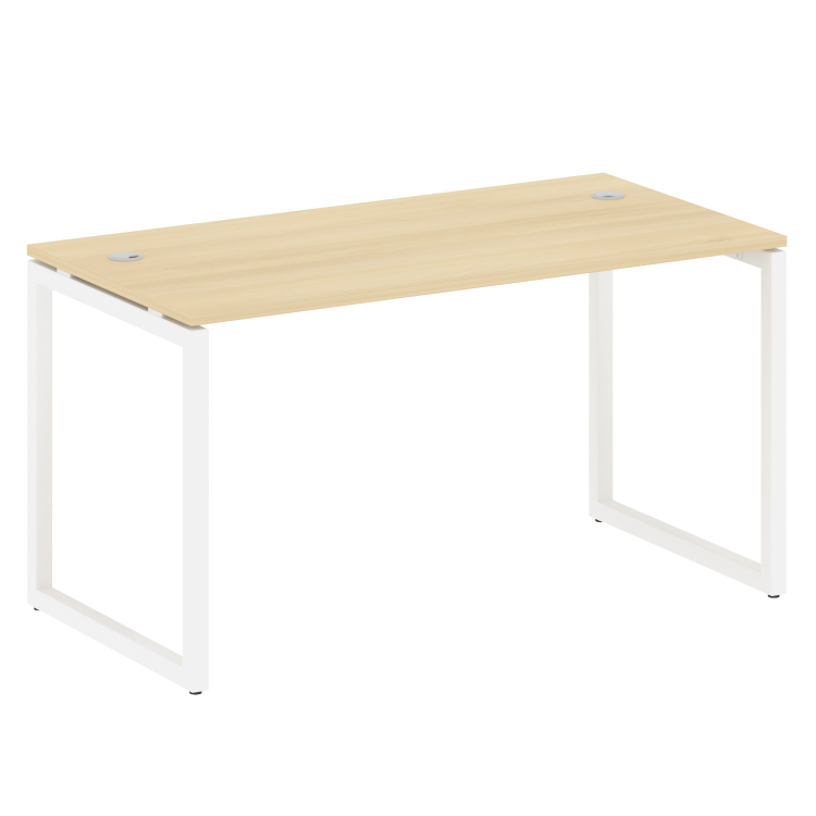 Metal System Quattro Стол письменный на О-образном м/к 40БО.СП-3 Акация Лорка/Металл Белый 1400*720*