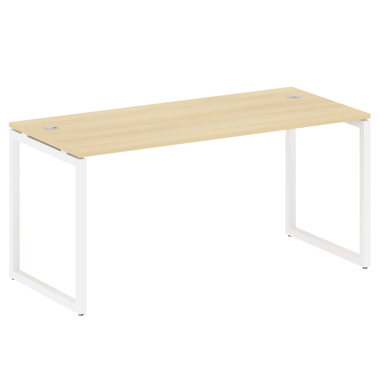 Metal System Quattro Стол письменный на О-образном м/к 40БО.СП-4 Акация Лорка/Металл Белый 1600*720*