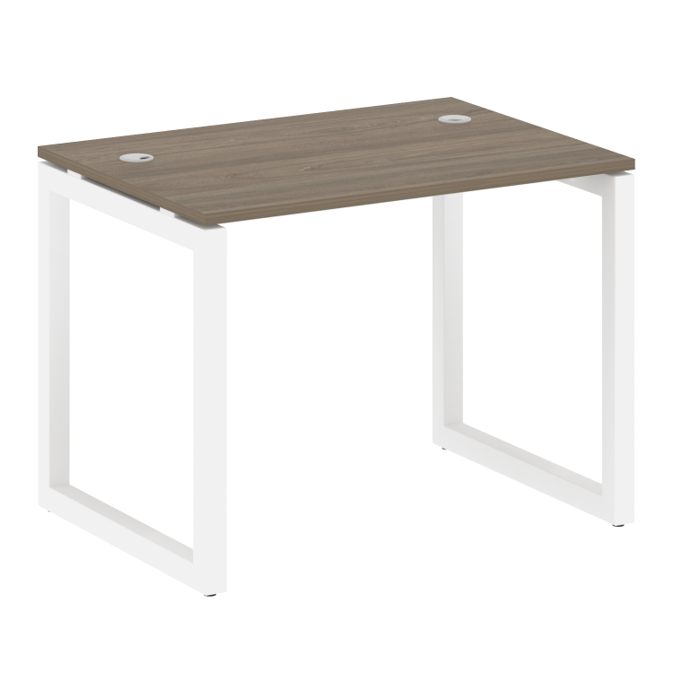 Metal System Quattro Стол письменный на О-образном м/к 50БО.СП-1 Вяз Благородный/Металл Белый 1000*7