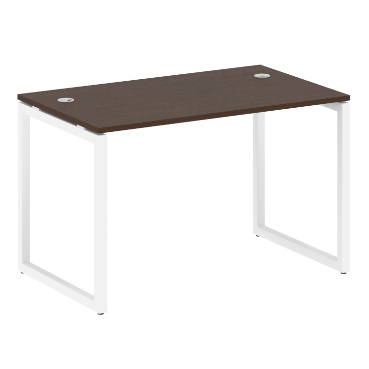 Metal System Quattro Стол письменный на О-образном м/к 40БО.СП-2 Венге Цаво/Металл Белый 1200*720*75