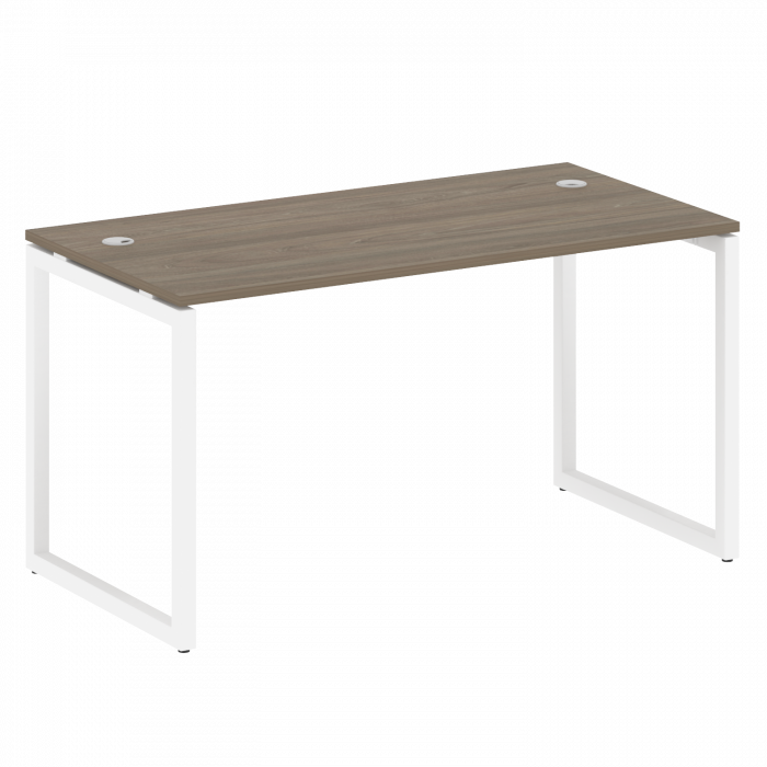 Metal System Quattro Стол письменный на О-образном м/к 40БО.СП-3 Вяз Благородный/Металл Белый 1400*7