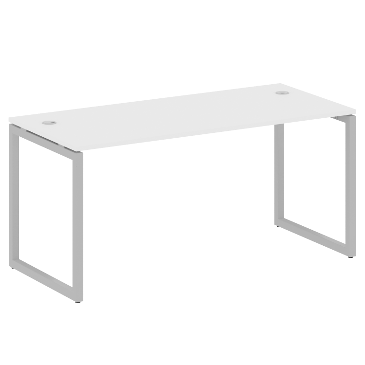 Metal System Quattro Стол письменный на О-образном м/к 40БО.СП-4 Белый/Металл Серый 1600*720*750