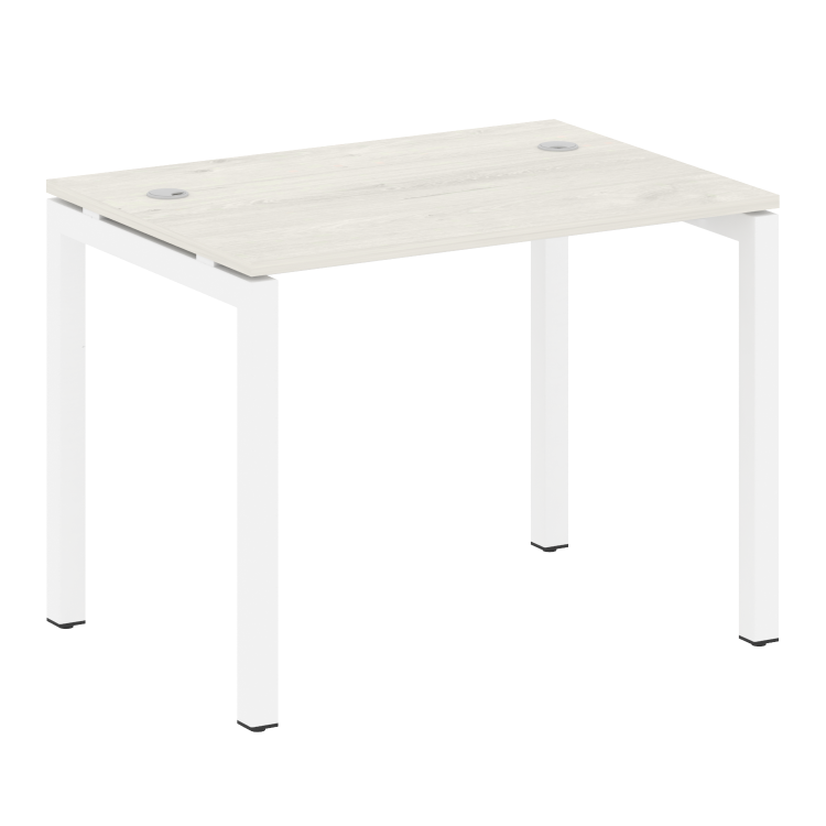 Metal System Quattro Стол письменный на П-образном м/к 50БП.СП-1 Дуб Наварра/Металл Белый 1000*720*7