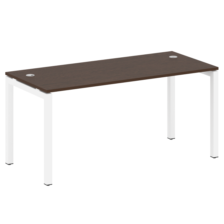 Metal System Quattro Стол письменный на П-образном м/к 50БП.СП-4 Венге Цаво/Металл Белый 1600*720*75