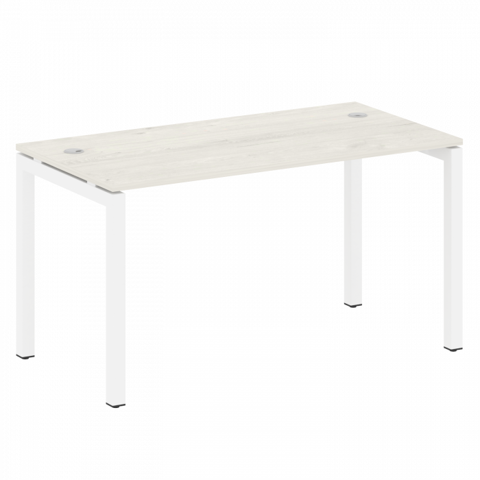 Metal System Quattro Стол письменный на П-образном м/к 50БП.СП-3 Дуб Наварра/Металл Белый 1400*720*7