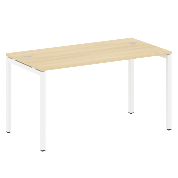 Metal System Quattro Стол письменный на П-образном м/к 40БП.СП-3 Акация Лорка/Металл Белый 1400*720*