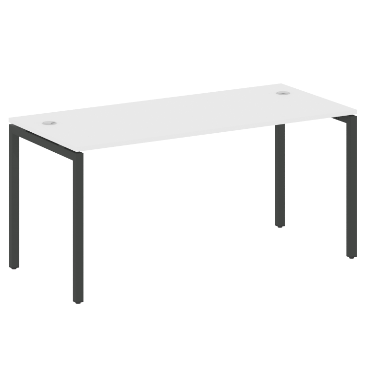 Metal System Quattro Стол письменный на П-образном м/к 40БП.СП-4 Белый/Металл Антрацит 1600*720*750