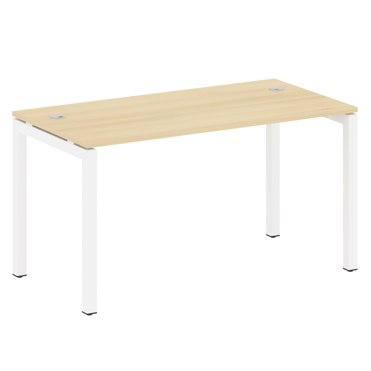 Metal System Quattro Стол письменный на П-образном м/к 50БП.СП-3 Акация Лорка/Металл Белый 1400*720*