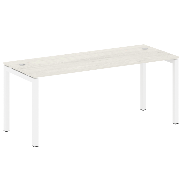 Metal System Quattro Стол письменный на П-образном м/к 50БП.СП-5 Дуб Наварра/Металл Белый 1800*720*7