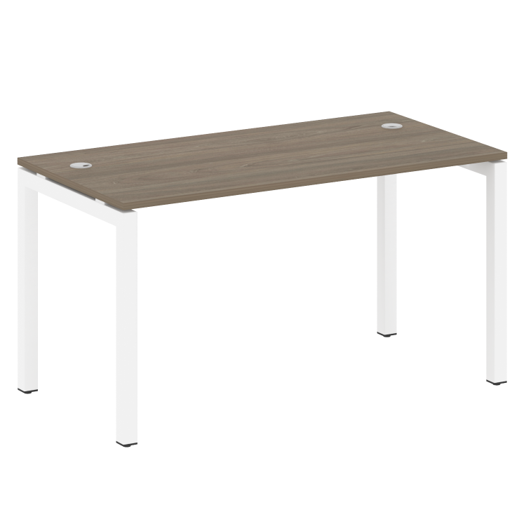 Metal System Quattro Стол письменный на П-образном м/к 50БП.СП-3 Вяз Благородный/Металл Белый 1400*7