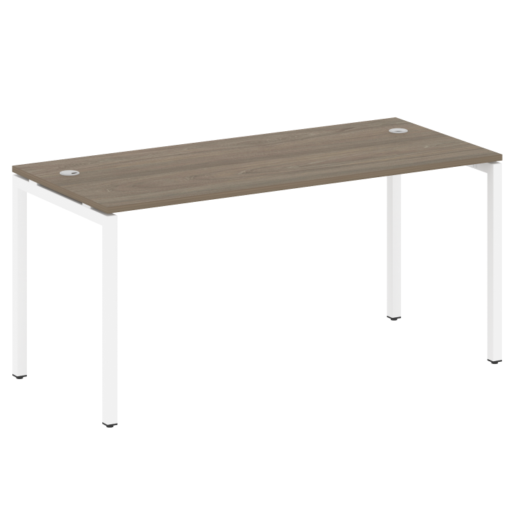 Metal System Quattro Стол письменный на П-образном м/к 40БП.СП-4 Вяз Благородный/Металл Белый 1600*7