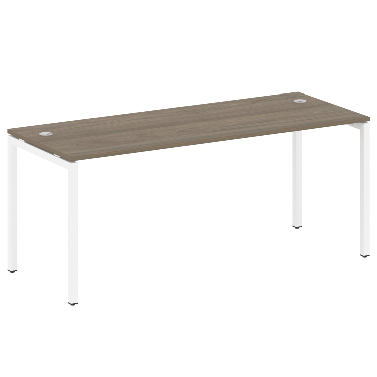 Metal System Quattro Стол письменный на П-образном м/к 40БП.СП-5 Вяз Благородный/Металл Белый 1800*7