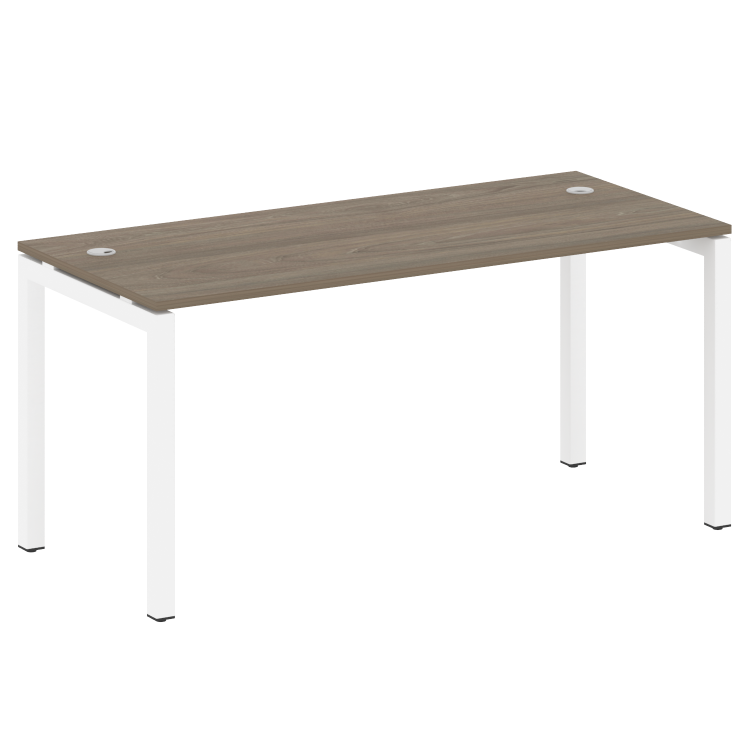 Metal System Quattro Стол письменный на П-образном м/к 50БП.СП-4 Вяз Благородный/Металл Белый 1600*7