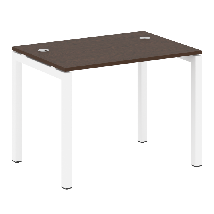 Metal System Quattro Стол письменный на П-образном м/к 50БП.СП-1 Венге Цаво/Металл Белый 1000*720*75
