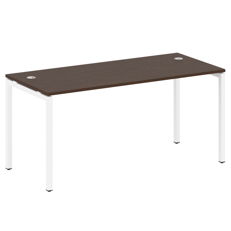 Metal System Quattro Стол письменный на П-образном м/к 40БП.СП-4 Венге Цаво/Металл Белый 1600*720*75