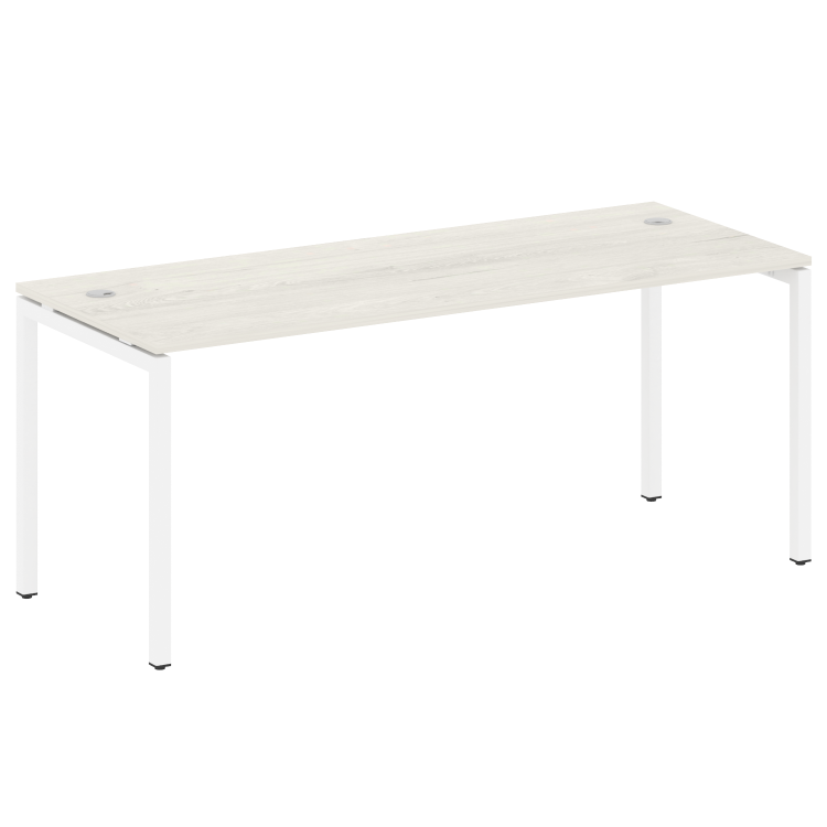 Metal System Quattro Стол письменный на П-образном м/к 40БП.СП-5 Дуб Наварра/Металл Белый 1800*720*7