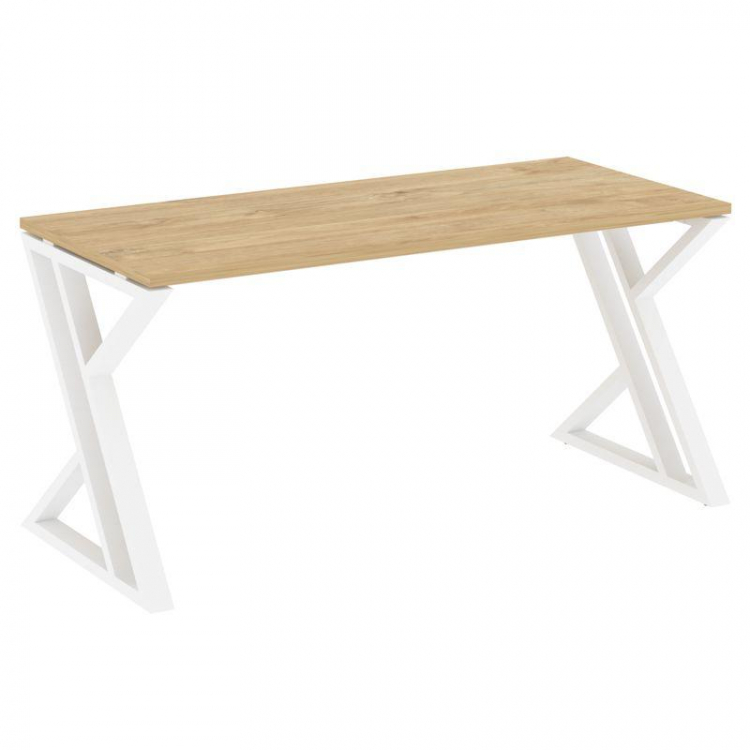 Loft Стол рабочий VR.L-SRZ-4.7 Тиквуд Светлый/Металл Белый 1580*720*750