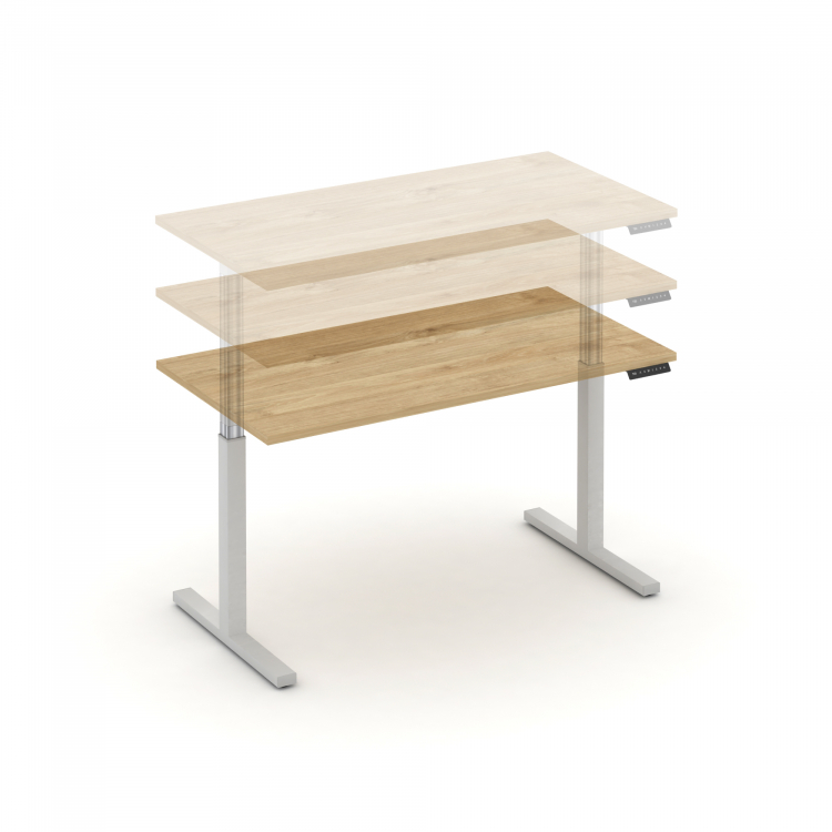 Move up Стол электроподъемный MV.SE-3.7 Тиквуд Светлый/Металл Белый 1380*720*720-1190