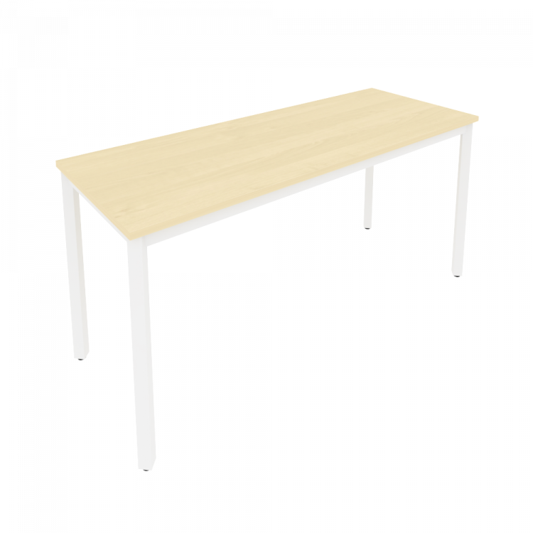 Slim Стол письменный на металлокаркасе С.СП-6.1 Клен/Металл Белый 1580*600*750
