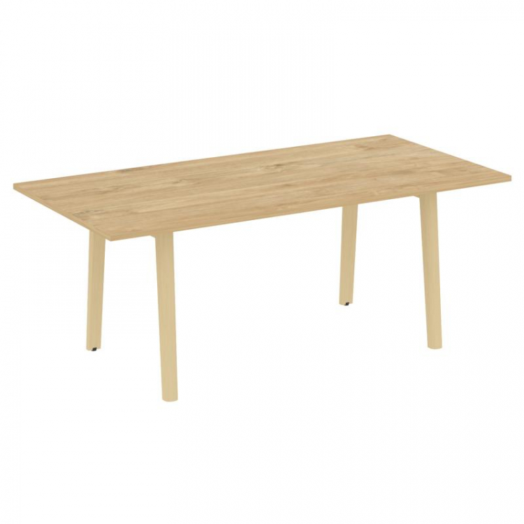 Onix Wood Direct Стол переговорный OW.PRG-19 Тиквуд Светлый/Дуб Светлый/Металл Белый 1980*980*750