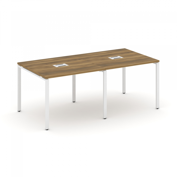 Concept Стол переговорный (2 столешницы) CN.PRG-021 Сандал Янтарный/Металл Белый 1960*980*750