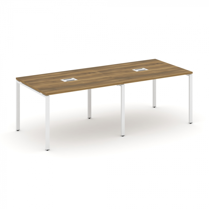 Concept Стол переговорный (2 столешницы) CN.PRG-022 Сандал Янтарный/Металл Белый 2360*980*750