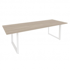 Onix Direct Стол переговорный на О-образном м/к O.MO-PRG-25 Дуб Аттик/Металл Белый 2580*980*750