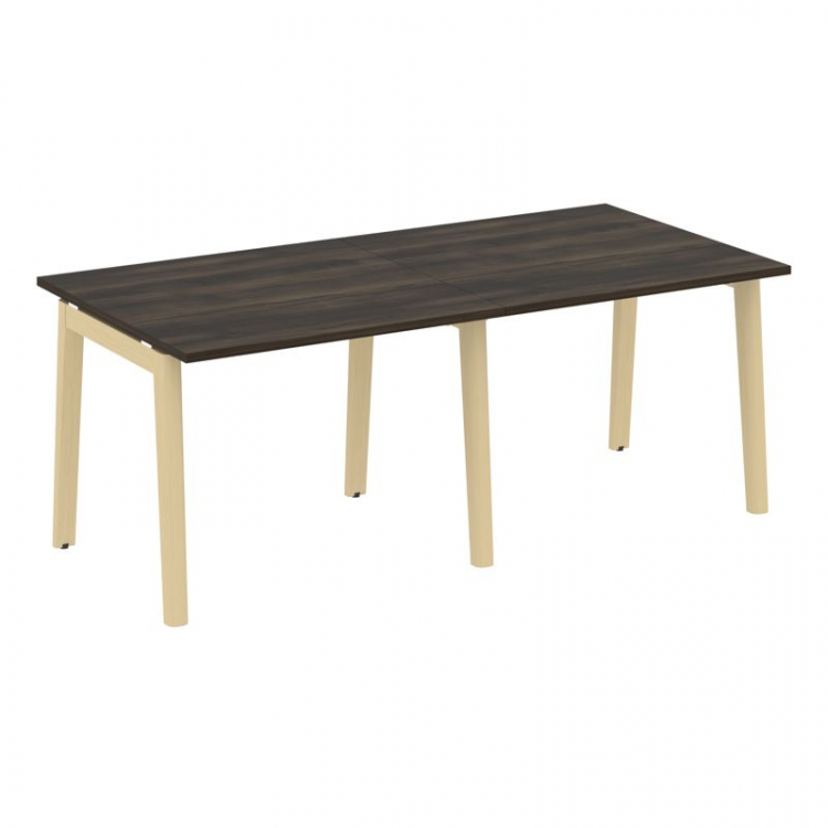 Onix Wood Стол переговорный (2 столешницы) OW.PRG-2.1 Дуб Мали/Дуб Светлый/Металл Белый 1960*980*750