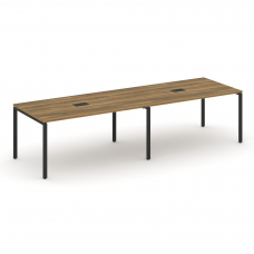 Concept Стол переговорный (2 столешницы) CN.PRG-024 Сандал Янтарный/Металл Черный 3160*980*750