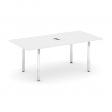 Style Project Direct Lux Стол переговорный M-SN-6P.SPRG-198 Белый/Нержавеющая Сталь/Хром 1980*980*25