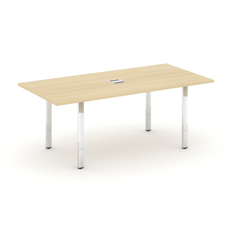 Style Project Direct Lux Стол переговорный M-SN-6P.SPRG-198 Акация Лорка/Нержавеющая Сталь/Хром 1980