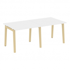 Onix Wood Стол переговорный (2 столешницы) OW.PRG-2.1 Белый Бриллиант/Дуб Светлый/Металл Белый 1960*