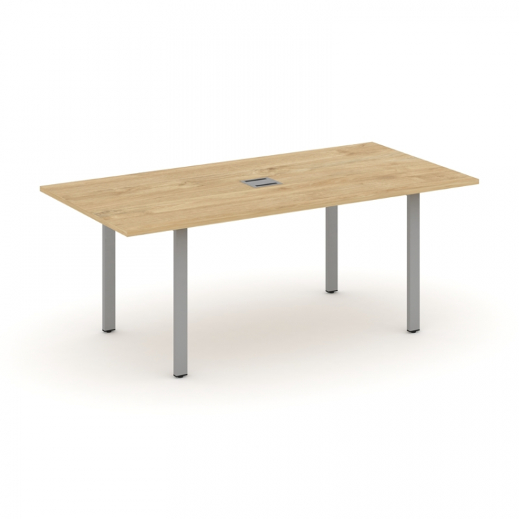 Style Project Direct Стол переговорный SN-6P.SPRG-198 Тиквуд Светлый/Металл Серый/Заглушка Металл Се