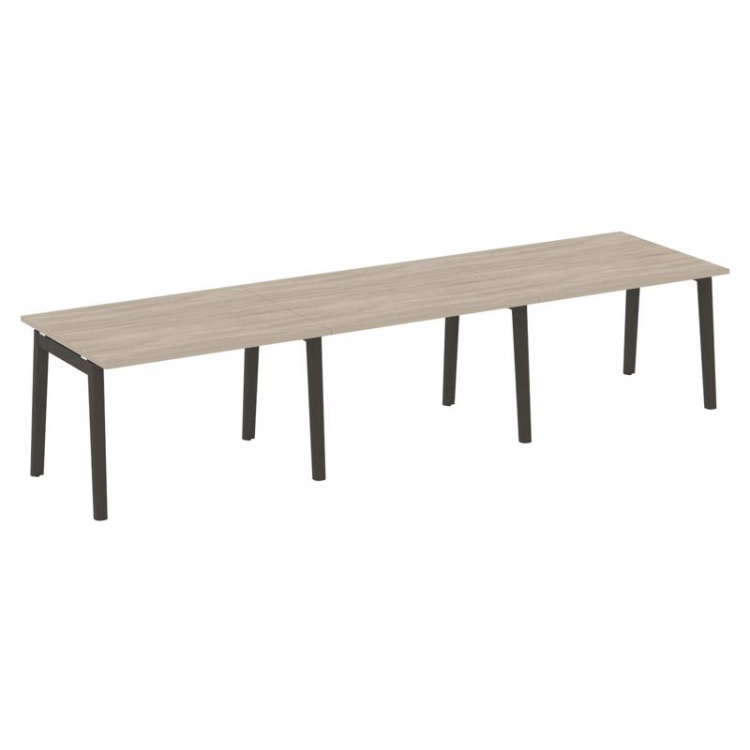 Onix Wood Стол переговорный (3 столешницы) OW.PRG-3.2 Дуб Аттик/Дуб Темный/Металл Антрацит 3540*980*