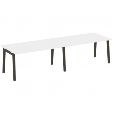 Onix Wood Стол переговорный (2 столешницы) OW.PRG-2.4 Белый Бриллиант/Дуб Темный/Металл Антрацит 316