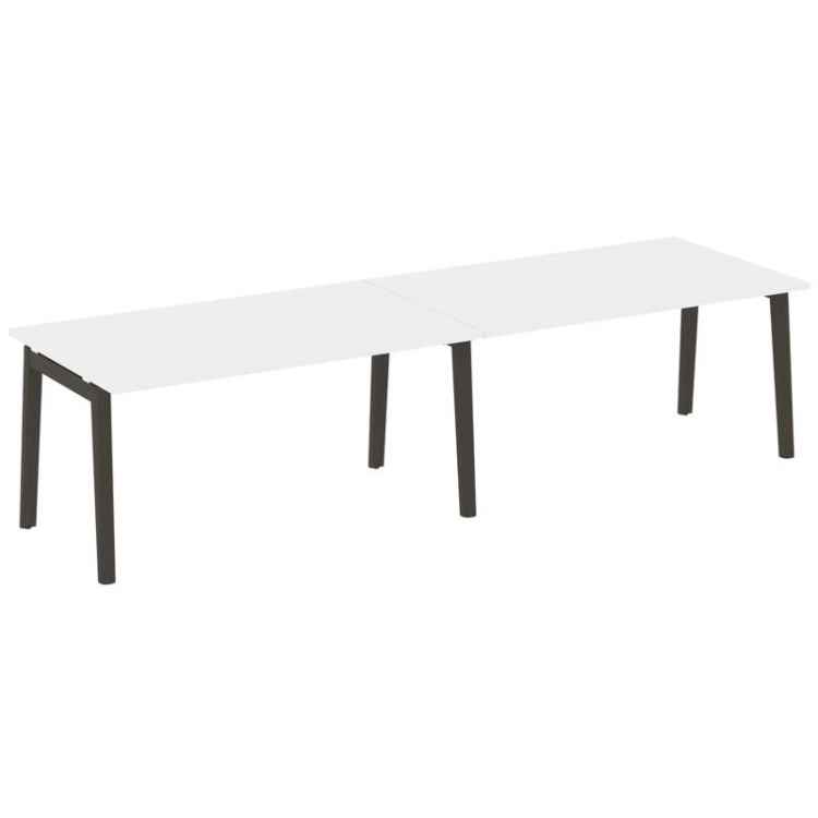 Onix Wood Стол переговорный (2 столешницы) OW.PRG-2.4 Белый Бриллиант/Дуб Темный/Металл Антрацит 316