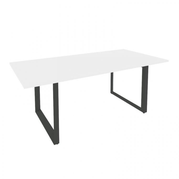 Onix Direct Стол переговорный на О-образном м/к O.MO-PRG-19 Белый Бриллиант/Металл Антрацит 1980*980
