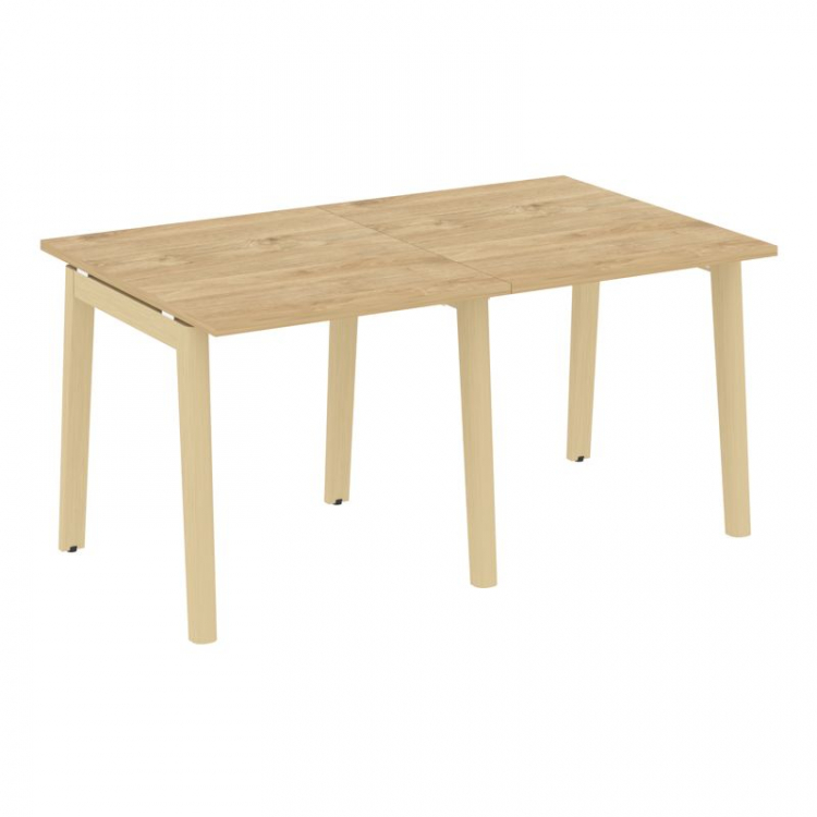 Onix Wood Стол переговорный (2 столешницы) OW.PRG-2.0 Тиквуд Светлый/Дуб Светлый/Металл Белый 1560*9