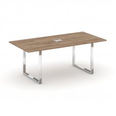 Style Project Direct Lux Стол переговорный M-SN-6O.SPRG-198 Дуб Табак/Нержавеющая Сталь/Хром 1980*98