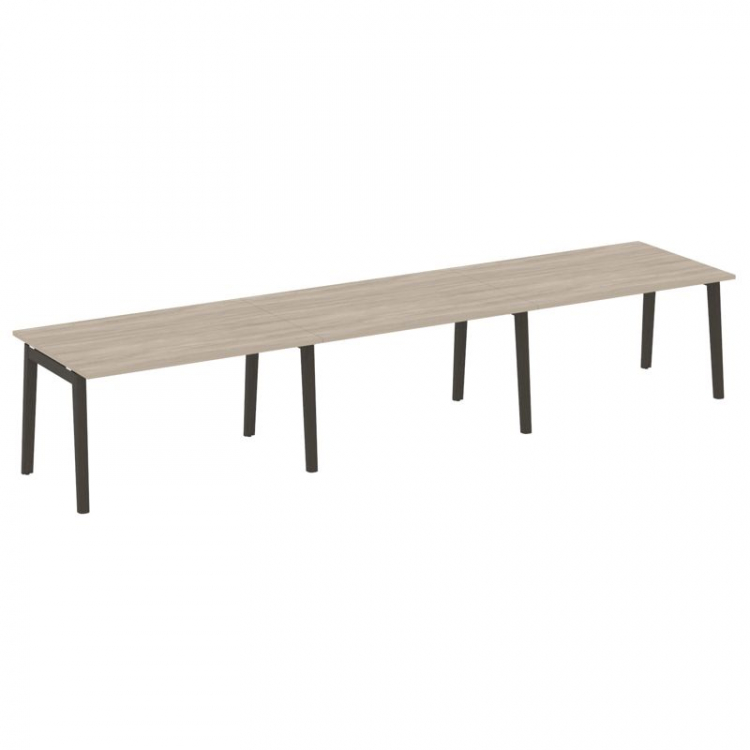 Onix Wood Стол переговорный (3 столешницы) OW.PRG-3.3 Дуб Аттик/Дуб Темный/Металл Антрацит 4140*980*