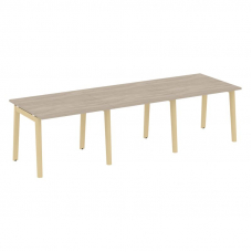 Onix Wood Стол переговорный (3 столешницы) OW.PRG-3.1 Дуб Аттик/Дуб Светлый/Металл Белый 2940*980*75
