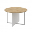 Shift Стол переговорный, круглый SK.SP-KR-120 Тиквуд Светлый/Белый Бриллиант 1200*1200*753