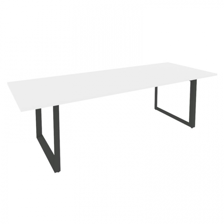 Onix Direct Стол переговорный на О-образном м/к O.MO-PRG-25 Белый Бриллиант/Металл Антрацит 2580*980