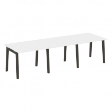 Onix Wood Стол переговорный (3 столешницы) OW.PRG-3.1 Белый Бриллиант/Дуб Темный/Металл Антрацит 294