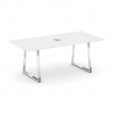 Style Project Direct Lux Стол переговорный M-SN-6T1.SPRG-198 Белый/Нержавеющая Сталь/Хром 1980*980*2