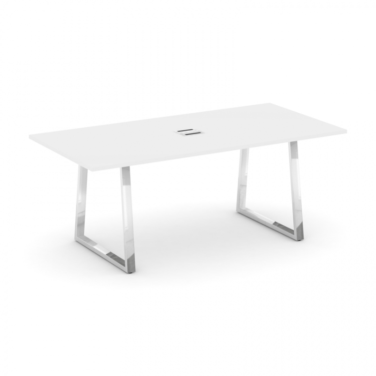 Style Project Direct Lux Стол переговорный M-SN-6T1.SPRG-198 Белый/Нержавеющая Сталь/Хром 1980*980*2