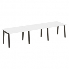 Onix Wood Стол переговорный (3 столешницы) OW.PRG-3.2 Белый Бриллиант/Дуб Темный/Металл Антрацит 354