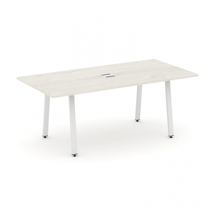 Style Project Direct Стол переговорный SN-6A.SPRG-198 Дуб Наварра/Металл Белый/Заглушка Металл Белый