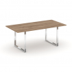 Style Project Direct Lux Стол переговорный M-SN-6O.SPRG-198.3 Дуб Табак/Нержавеющая Сталь/Хром 1980*